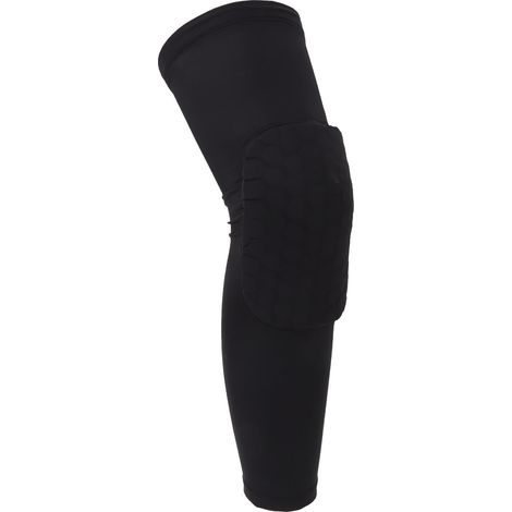 Genouillère de sport noire en polyester souple et élastique, ergonomique, portable, à compression, unisexe, taille L. (1/5)