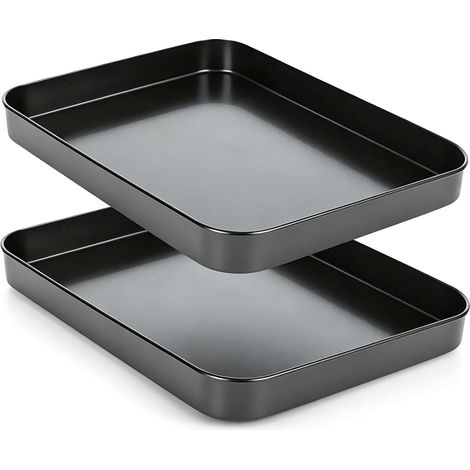 Pièces Plaque De Cuisson Four, Plaque Four Universelle, Plat Four Rectangulaire, Plaque Patisserie, Pour brownies, lasagnes, résistantes à la rouille, revêtement anti 25 x 18,5 x 2,5 cm (1/5)