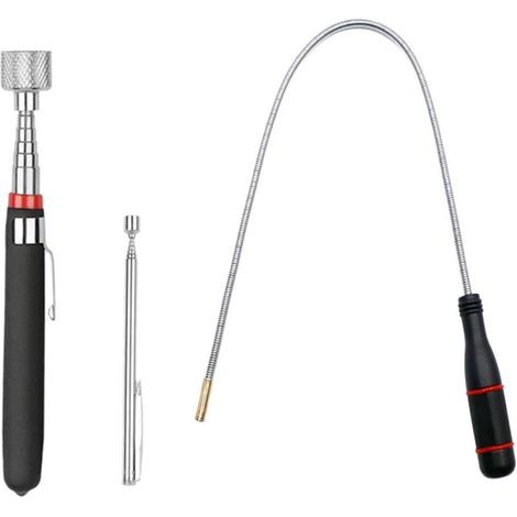 Set mit 3 teleskopierbaren Magnethebern: teleskopierbare Magnetheber, ausziehbare Magnetheber, faltbarer, federbelasteter Magnetstab