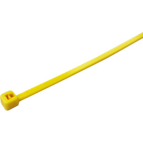 Serre-câble RS PRO 203mm x 2,5 mm Jaune en Nylon 66, x 500 ( Prix pour Sachet de 500 )