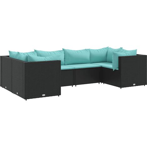 Maison Exclusive - Set Mobili da Giardino 6 pz con Cuscini in Polyrattan Nero