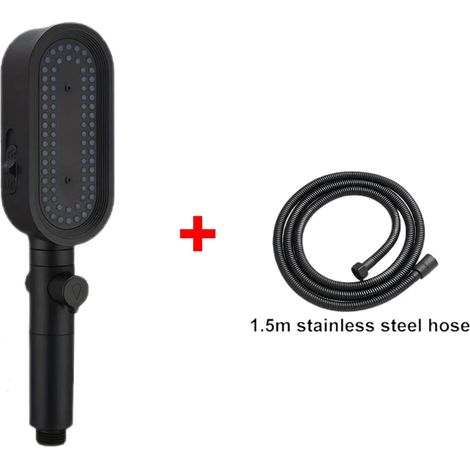 (Ensemble de flexibles Blackr) Pommeau de douche puissant à 3 modes, anti-obstruction et facile à nettoyer, anti-calcaire, douchette flexible pour le bain (1/5)