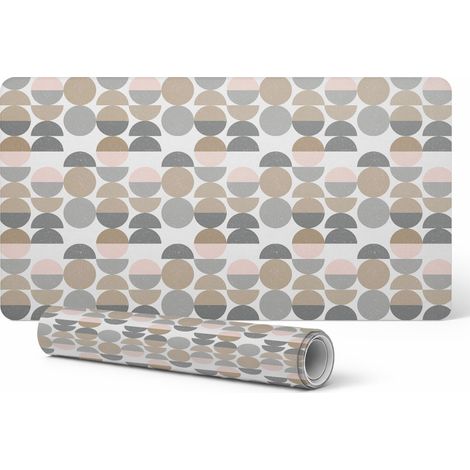 Mantel protector de mesa con estampado geom茅trico de semic铆rculos a la moda, 90x45 cm.