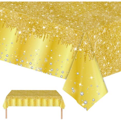 Glitzernde Gold-Tischdecke 137x274 cm für Partys und Feiern