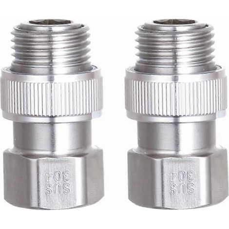 Adaptateur de vanne d'arrêt et de contrôle de débit en acier inoxydable pour douchette, flexible, bidet (1/5)