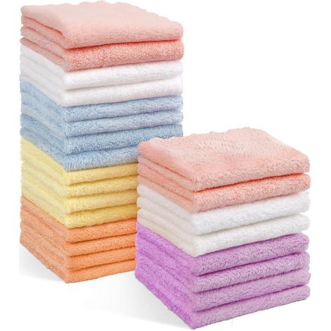Baby-Waschlappen Mikrofaser Korallen-Fleece 24 Stück weich saugfähig Neugeborene (1/5)