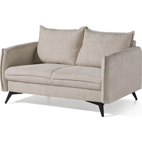 Canapé 2 places beige 138x91x86 cm partiellement assemblé SOFAS (1/4)