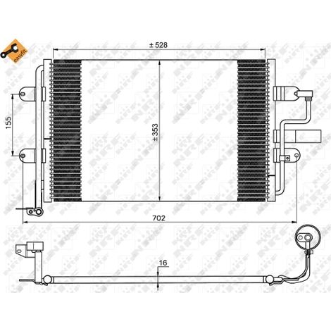 Condenseur, climatisation NRF 35733 SEAT 1J0820411H 1J0820413G 1J0820413H