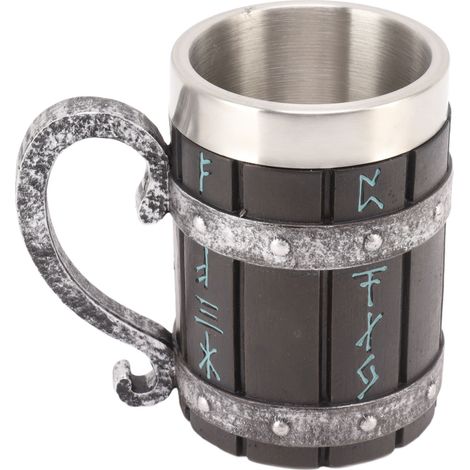 Grande chope à bière décorative en acier inoxydable résistant aux hautes températures et résine, idéale pour l'eau, les jus de fruits et autres boissons.
