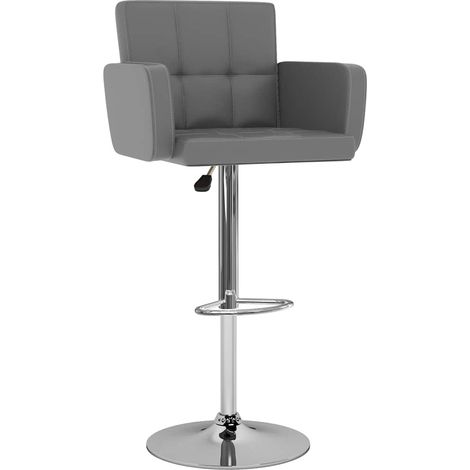 Maison Exclusive - Barhocker 2 Stk. Grau Kunstleder (1/5)