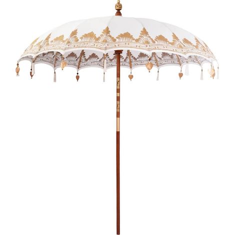 Parasol de jardin,Parasol balinais Crème (210-220) x 260 cm Coton et bois massif CFW35705 (1/5)