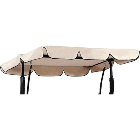 Waterproof replacement canopy for garden swing, 210D, sun and UV protection for rocking chair (beige, 164 × 114 × 15 cm) - Three-seater (1/5)