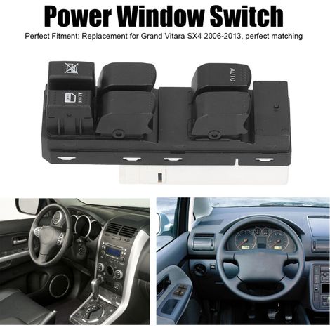 Interrupteur de vitre électrique - Commande de vitres pour Suzuki Grand Vitara SX4 (2006-2013) - Compatible OEM 37990-64J20/DWS485 (1/5)