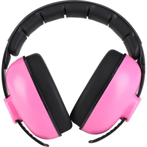 Casque antibruit industriel, protection auditive NRR 31 dB, casque portable pour l'apprentissage et le tir, rose rouge (1/5)