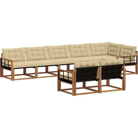 Outdoor Sofa Set with Cushion 8 pcs Natural and Beige vidaXL (1/5)