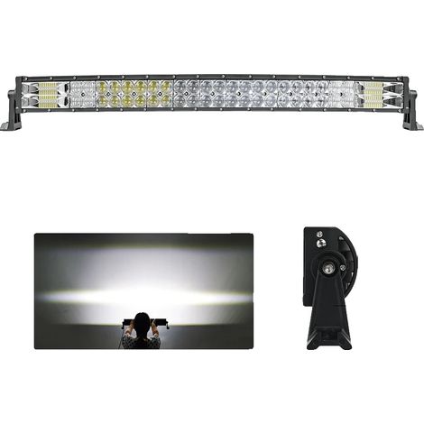 Barra de luces todoterreno, diseño de doble fila, alta potencia lumínica, 32 LED curvos inalámbricos (1/2)