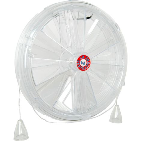 La Ventilazione AE160-Y Aeratore termico per finestre funicelle di apertura e chiusura aria, diametro 160 mm Spessore max 15mm, Trasparente Similvetro (1/4)