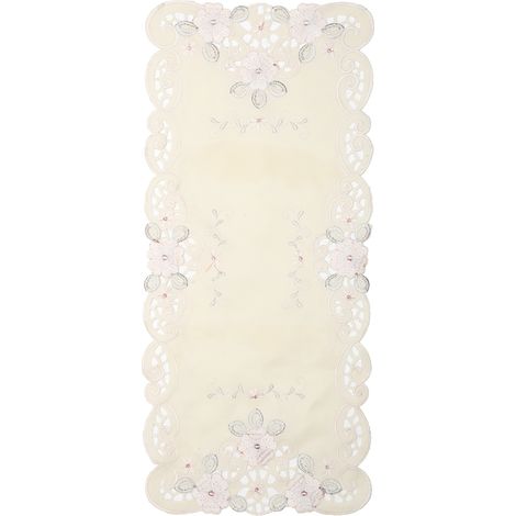 Nappe ajourée brodée, couleur claire, pour la décoration intérieure, 40 x 87 cm (1/5)