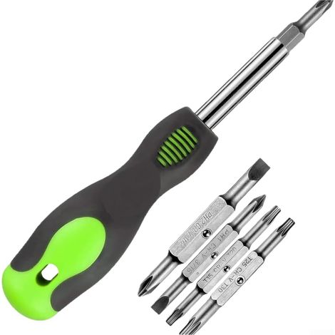 Jeu d'outils de tournevis - Embouts interchangeables - Kit multifonction avec emballage neutre pour réparation à domicile et atelier (A) (1/5)