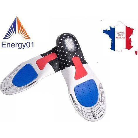 ENERGY01 - 2 Paires de Semelles orthopédique Gel Amorti Les Chocs - soulage Les épines calcanéennes TAILLE 40 44 (1/4)