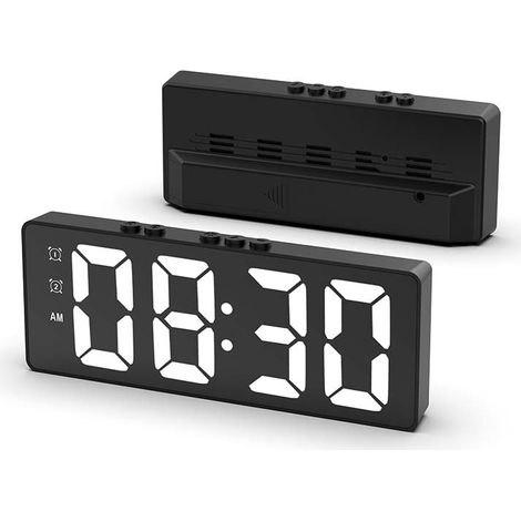 Lntyq Digitaler Wecker, LED-Uhr für Schlafzimmer, mit Temperaturanzeige, einstellbarer Helligkeit, Sprachsteuerung, 12/24-Stunden-Anzeige (1/5)