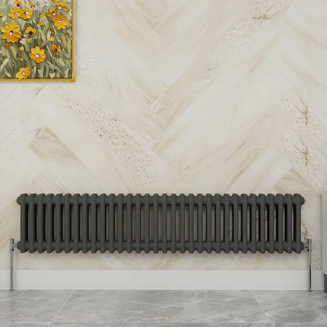 SKY Bathroom 300x1460mm 2 Column Radiator Horizontal Anthracite Traditional Column Radiator