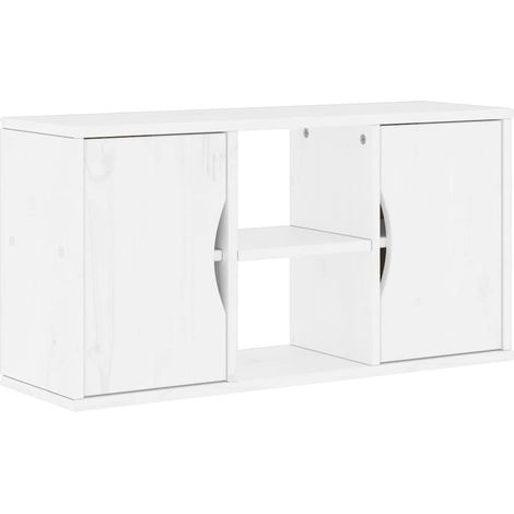 Mobile porta TV ODDA pratico e moderno contenitore per soggiorno o camera da letto 79 x 24 x 40 cm legno massello bianco 020058051