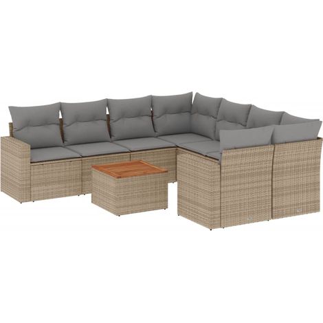 Maison Exclusive - Patio Sofa Set Mezcla de beige y gris claro (1/5)