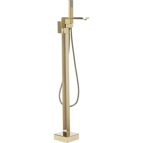 Grifo mezclador de baño independiente dorado kit de ducha montado en el suelo Della (1/5)