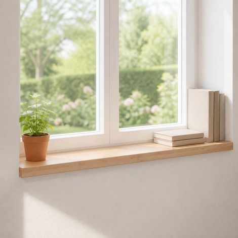 Appuis de fenêtre 2 pc Naturel 80x 25 x 2 cm (1/5)