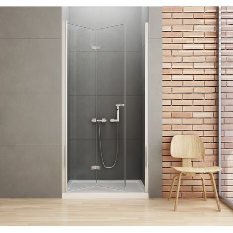 Porte de douche chrome pliante gauche 100 cm CORFOU CHROME (1/5)