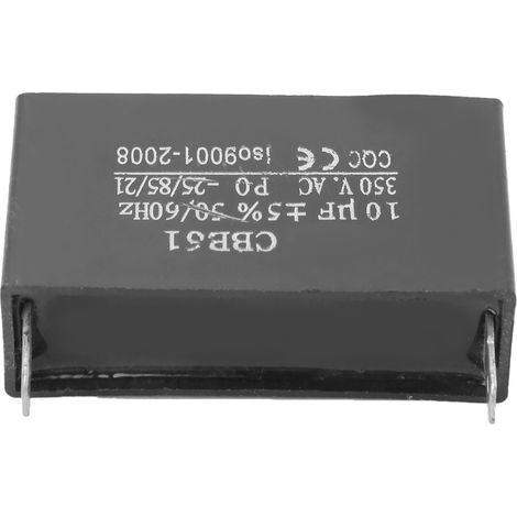 CBB61 Anlaufkondensator für Lüftermotoren, Kunststoffkondensator, 350 V AC, 10 µF ± 5 %, 50/60 Hz (1/5)