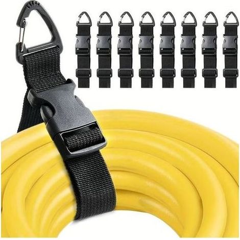 Lot de 8 range-câbles réglables, 45 cm, noirs – Pour câbles épais – Idéal pour les professionnels, les garages et les ateliers (1/4)