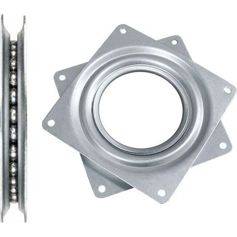 Plateau tournant carré de 10 cm (4 pouces) à roulement à billes, rotation à 360° pour meubles, présentoirs, étagères et armoires (1/4)