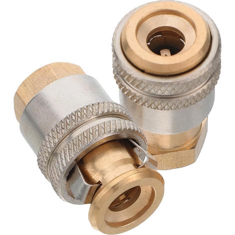 Adaptateurs de gonflage à verrouillage rapide 1/4'' en laiton, lot de 2 pièces pour compresseurs d'air, compatibles avec valves pour entretien de pneus de vélos et (1/5)