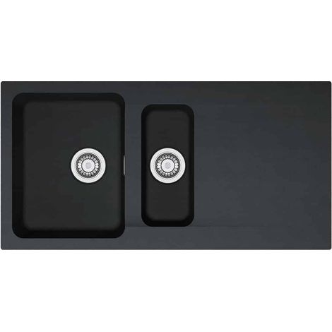 Franke – Évier Tectonite 1000 x 510 mm – Bac à laver réversible – Vidage gain de place avec bondes inox – Résistant aux hautes températures (1/4)