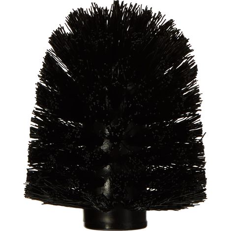 Tête de Brosse de Rechange avec Filetage, Pièce de Rechange en Plastique pour Brosse WC, Ø env. 8 cm, Hauteur env. 9,5 cm, Noir (1/4)