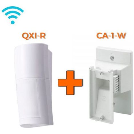 Optex sensore esterno infrarossi wireless 12mt 120° QXI-R + Staffa CA-1W
