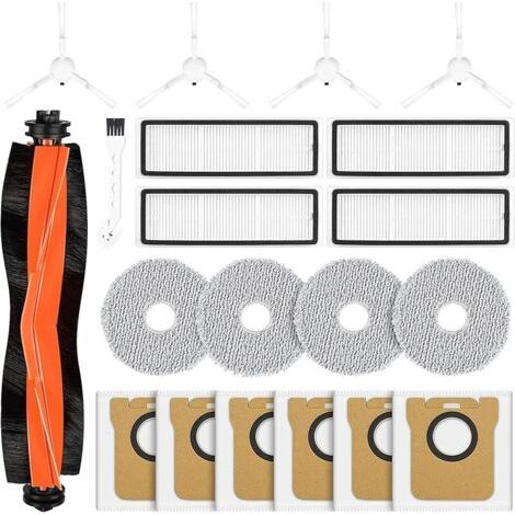 20 Accessoires pour Xiaomi X20+ Robot Aspirateur. 1 Brosse Principale, 4 HEPA Filtres, 4 Chiffons, 6 Sacs à poussière, 4 Brosses latérales,1 Brosse de Nettoyage (1/5)