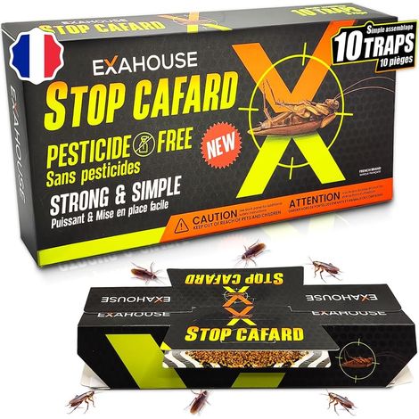 10 Pièges Anti Cafards Puissant Gel et Poudre Appât, Traitement Anti Cafards, Produit sans Insecticide a Blattes pour Interieur, Garage, Locaux Professionnels (1/5)