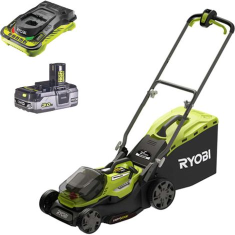Pack RYOBI Tondeuse 18V Brushless RY18LMX37A-0 - 1 Batterie 3.0Ah High Energy - 1 Chargeur ultra rapide (1/5)