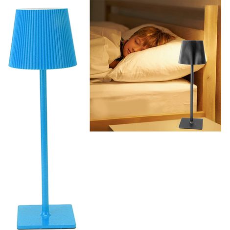 Kabellose LED-Schreibtischlampe, Metall-Touch-Bedienung, tragbar, wiederaufladbar, 3 Farbtemperaturen, stufenlos einstellbare Helligkeit, ideal für Restaurants, Bars, Campingplätze und Nachttische, dr (1/5)