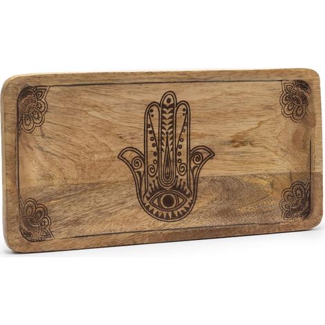 Bandeja larga 30x15x2,5cm - Hamsa Negro