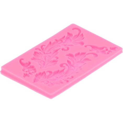 Geprägte Silikonform mit Baumblattmuster, Schokoladenkuchenform für die heimische Küche, Bäckerei, Rosa (1/5)