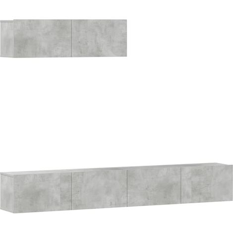 Maison Exclusive - Set di Mobili Porta TV 3 pz Grigio Cemento in Legno Multistrato (1/5)