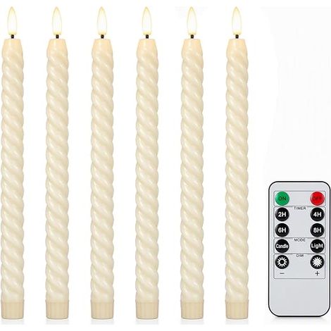 Bougies LED Sans Flamme Chandelles LED Coniques à Piles avec Télécommande Flamme Vacillante Bougies Décoratives pour Table Fenêtre Mariage Noël et Décoration Intérieure (1/5)