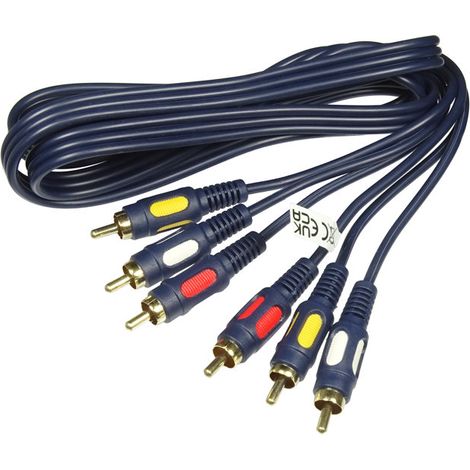 3RCA-3RCA-Kabel, Tropfenform, RK32, 1 m