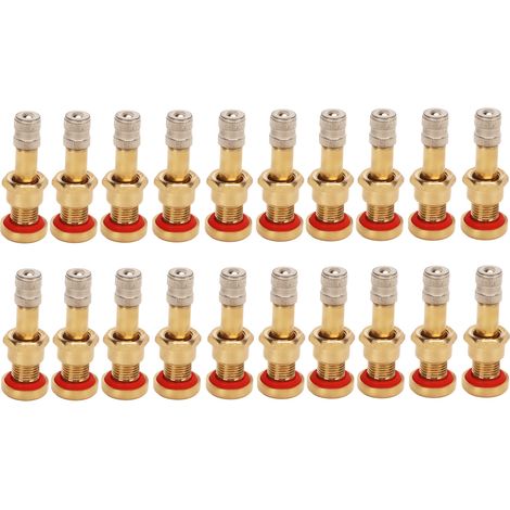 GARRYFIZH Lot de 20 valves de pneu tubeless pour camions, bus et fourgonnettes, en métal haute dureté et résistant aux rayures, pour trou de 9,7 mm