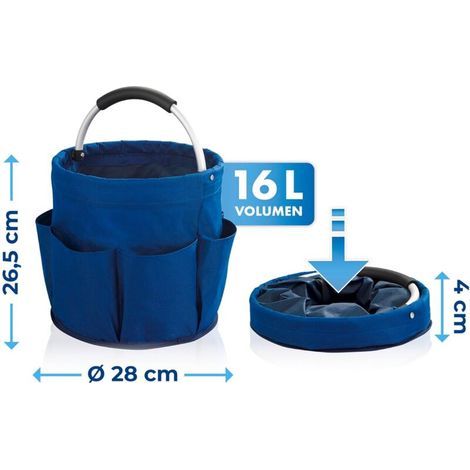 Boîte de rangement pour ustensiles de nettoyage, petits outils ou outils de jardin, bleue, boîte de rangement universelle S-4cm, 2826,5cm (1/4)