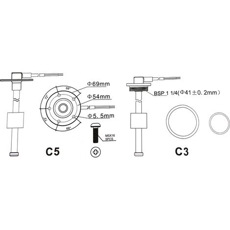 Sensore di livello carburante marino, trasmettitore per serbatoio imbarcazione, sensore di livello acqua/carburante, trasmettitore in acciaio inox da 240-33 ohm per auto, camion, camper (1/5)